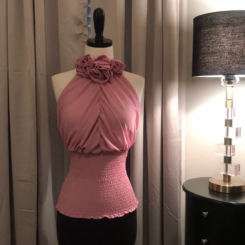NWOT ROSE NECK TOP